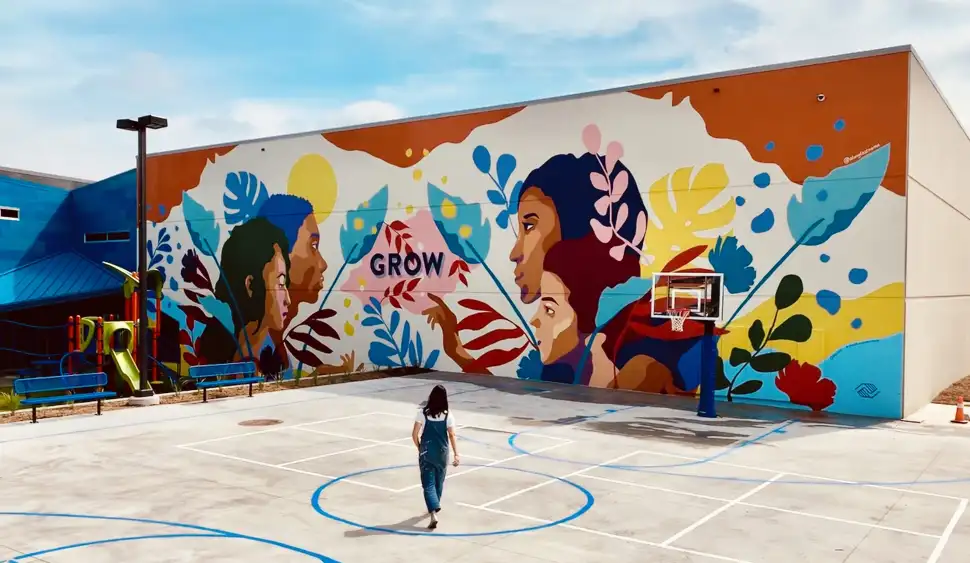 Mural entitled "A Place to Grow" by Amanda Phingbodhipakkiya